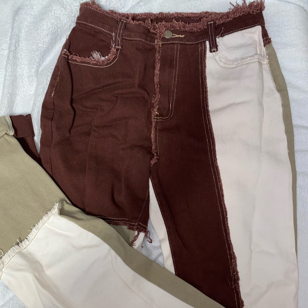 Distressed Patchwork Pants